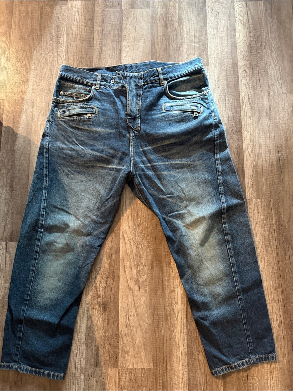 Vintage Balmain Men's Denim Jeans - Washed Blue